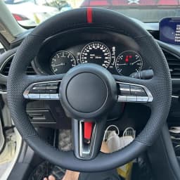 Customize Hand Sewing Microfiber Leather Car Steering Wheel Cover For Mazda CX-30 CX30 Mazda 3 Axela Car Accessories