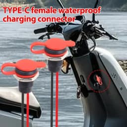 5/1pcs Type-C Female Chassis 2 Pin Type-C Female Socket USB Connector Waterproof Jack Female Charging Port with Card Buckle
