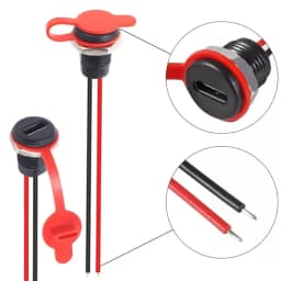 5/1pcs Type-C Female Chassis 2 Pin Type-C Female Socket USB Connector Waterproof Jack Female Charging Port with Card Buckle