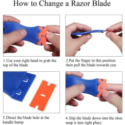 Plastic Razor Blade Scraper with 100 Pcs Plastic Blades Window Cleaning Scraper for Removal Glue Labels Sticker on Car Glass