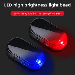 1pc Car Fake Security Light Solar Powered Simulated Dummy Alarm Wireless Warning Anti-Theft Caution Lamp LED Flashing Lights