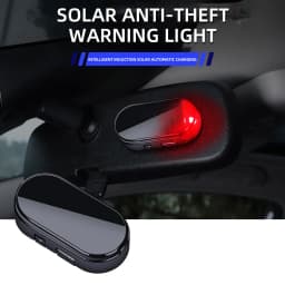 1pc Car Fake Security Light Solar Powered Simulated Dummy Alarm Wireless Warning Anti-Theft Caution Lamp LED Flashing Lights