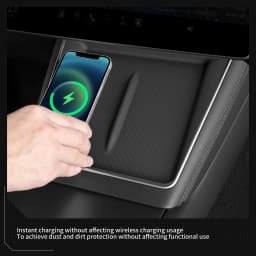 LUCKEASY for Tesla Model Y Juniper 2025 2026 Car Anti Dirt Pad Mobile Wireless Charging Anti-Slip Mats Silicone Accessiories