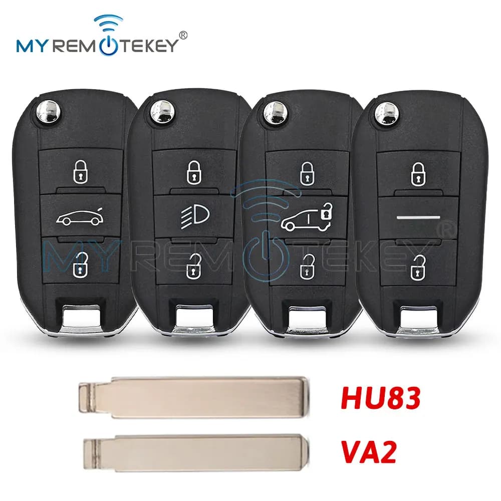 MYREMOTEKEY Flip Remote Key Shell For Peugeot Expert Partner 508 308 3008 Citroen C3 C4 C4L Elysee Dispatch Berlingo HU83/VA2