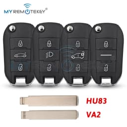 MYREMOTEKEY Flip Remote Key Shell For Peugeot Expert Partner 508 308 3008 Citroen C3 C4 C4L Elysee Dispatch Berlingo HU83/VA2