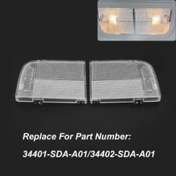 2Pcs Car Interior Roof Map Light Lens Cover Overhead Console Ceiling Cab Light Dome Light Fit For Honda Accord Civic Coupe HR-V