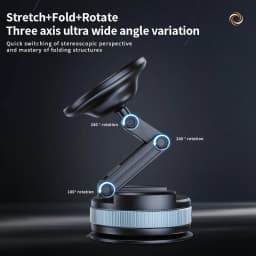 Magnetic Vacuum Suction Car Phone Holder Universal Foldable Extendable Mount for All Smartphones Windshield Dashboard