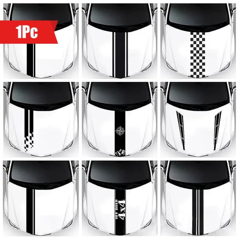 1pc Hood Car Sticker Personalized Stripe Stickers Auto Modified Body Sticker Car Accessories Decoration Covering Film