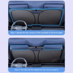 SEAMETAL Foldable Windshield Sunshade Thick 5-Layer Windscreen Sun Protection Cover Privacy Curtain Universal for Sedan Suv Mpv