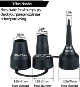 Plastic Nozzle Pump Nozzle Head Air Inflator Adaptor Replacement Nozzles 3 Sizes Inflator Dual Head Pumping