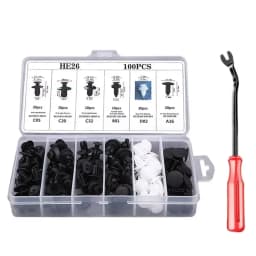 KKJOY 100/50PCS Auto Fastener Clips Kit - Multi-Size Retainers for Car Fender, Bumper, Door & Panel Trim