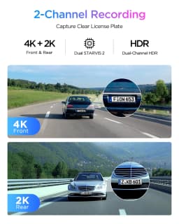 VIOFO A329S 2CH 4K 60FPS+2K HDR GPS Wi-Fi 6 Dash Cam with Sony STARVIS 2 Sensor, Support SSD Storage, Low Power Impact Detection