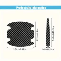 8pcs carbon fiber car door handle protective cover, scratch resistant door protection sticker, paint protection cover