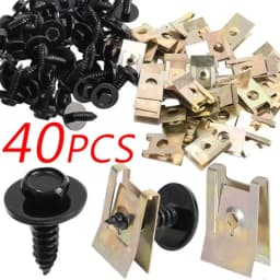 Chassis Engine Guard Metal Nut/Screw Washers U-shape Clip for BMW E46 E92 E90 F10 Car Fender Bumper Cross Head Screws 40/20pcs