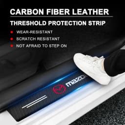 4PCS Leather Car Door Threshold Protector Stickers Accessories For Mazda 3 Bk 6 Gh CX-5 CX30 MX-5 2 5 CX-3 GJ GL CX-8 MS RX-8