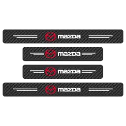 4PCS Leather Car Door Threshold Protector Stickers Accessories For Mazda 3 Bk 6 Gh CX-5 CX30 MX-5 2 5 CX-3 GJ GL CX-8 MS RX-8