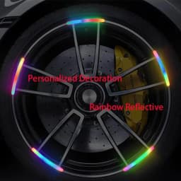 For Car Motorcycle, Bicycle Wheels, Seven-Color Laser Car Decoration Accessories Anti-Collision Reflective Warning Stickers