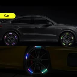 For Car Motorcycle, Bicycle Wheels, Seven-Color Laser Car Decoration Accessories Anti-Collision Reflective Warning Stickers