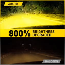 AUXITO 2Pcs H4 Fanless LED CSP Headlight Bulb 3000K Golden Yellow 9003 HB2 H4 LED Hi/Lo High and Low Beam Headlamp 12V Auto Lamp