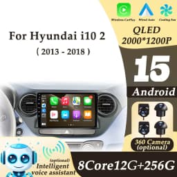 For Hyundai I10 2013 - 2018 Car Radio Video Audio Multimedi Player Android 15 Wireless CarPlay Split Screen DSP Stereo WIFI BT