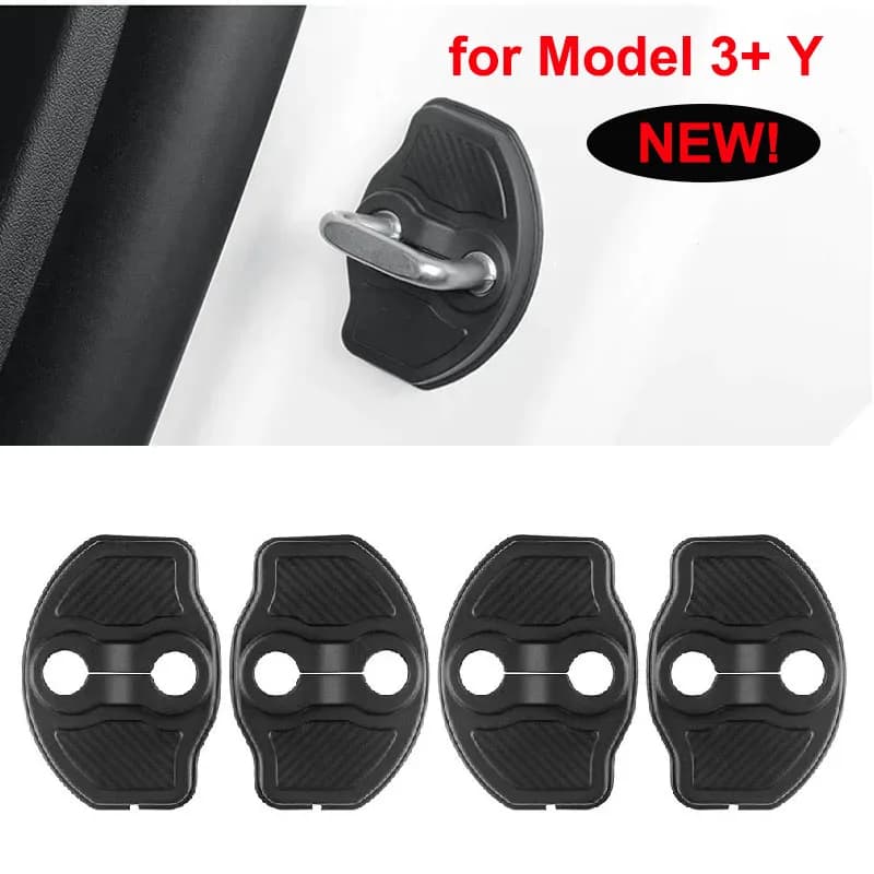 For Tesla Model 3 Y Juniper Highland 2020-2026 Door Lock Cover Car Styling Lock Protection Cap Modification Accessories 4pcs