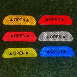 4pcs Universal Car Reflective Sticker Waterproof Wheel Eyebrows Door Stickers Open Sign Safety Reflective Safety Warning Tape