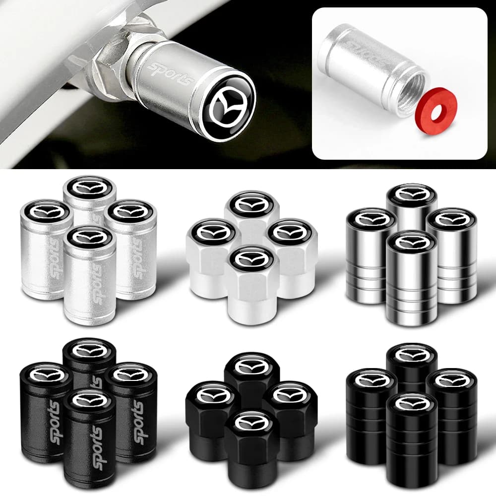 4Pcs Car Wheel Tire Valve Cap Tyre Rim Stem Cover for Mazda 2 3 5 6 Axela Atenza Speed 6 CX-3 CX-4 CX 5 CX-7 CX-8 CX-9 MS Demio