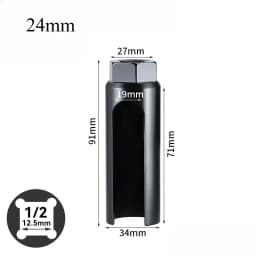 Narrow Mouth Oxygen Sensor Sleeve European-style 14-24mm 1/2" Cxygen Sensing Drive Socket Wrench Tools Car Accessories