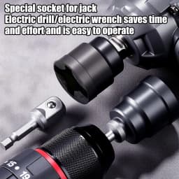 Heavy Duty Scissor Jack Drill Adapter Impact Wrench Socket Quick Change Tool Steel RV Stabilizer Auto Repair Garage Accessory 