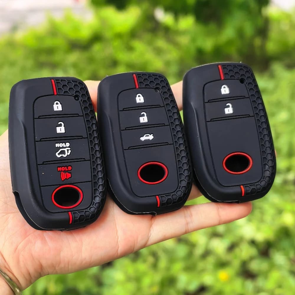 Silicone Auto Remote Car Key Case Cover For Toyota CHR Hilux Fortuner Land Cruiser 200 Camry Corolla Crown RAV4 Highland