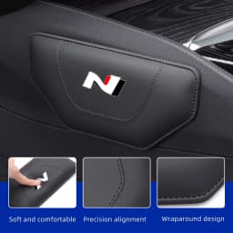 Car Knee Cushion Leather Leg Pad For H-yund-ai N Line Performance I30 I40 Sonata Elantra Veloster Kona Tucson