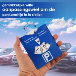 Blue PU Leather Parking Disc 4 Language Version Durable & Water-Resistant Arrival Timer for Car - Universal European Design