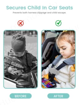 Universal Seat Chest Harness Clip - Anti EscapeBaby & Kids Seat Safety Buckle Lock, Adjustable Guard for Strollers & Car Seats