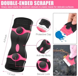 Window Cleaning Scraper Razor Blade Scraper Tool Plastic Double Edged Paint Scraper for Car Glass Decals Tint Stickers Cooktop