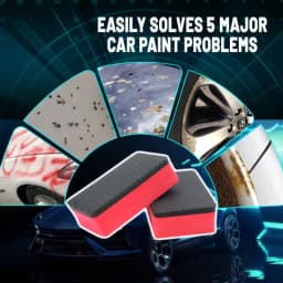 1~3pcs Nano Magic Clay Sponges Automotive & Multi-Surface Cleaning Natural Sponge, Cushion Foam & Anti-Slip EVA Car wash sponge