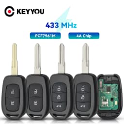 KEYYOU Car Remote Key For Renault Sandero Logan Lodgy Dokker Dacia Duster 4A PCF7961 Chip 433Mhz Auto Smart Control Key