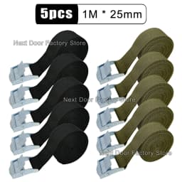 5pcs 1M Buckle Tie-Down Belt Cargo Straps For Car Motorcycle Bike With Metal Buckle Tow Rope Ratchet Belt for Luggage 2 Colors
