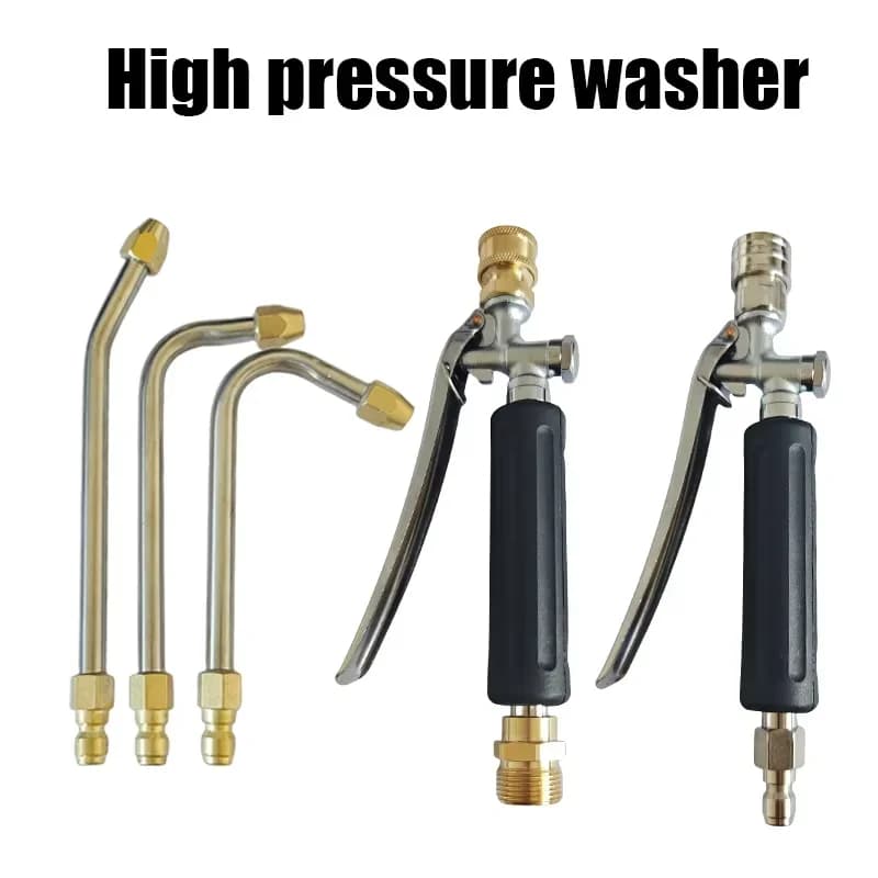 Household High Pressure Water Gun Hose with Quick Connect - Car Washing Garden Landscaping Rod Air Conditioner Cleaning Kit