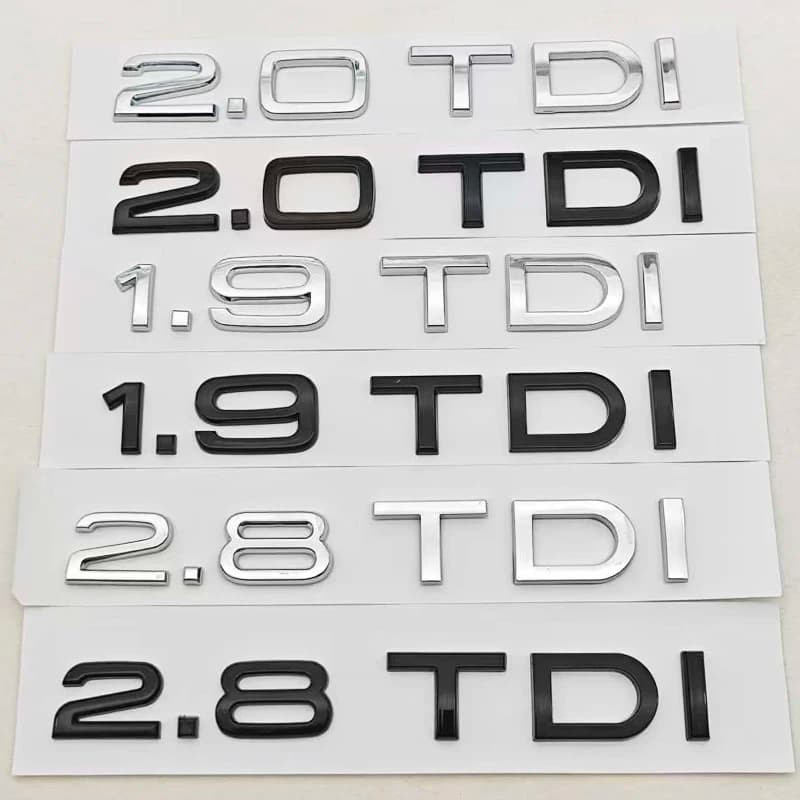 3D ABS Car Letters Logo 1.9 TDI 2.0 TDI 2.8 TDI Badge Rear Trunk Sticker Decals For Audi A3 A4 A5 A6 Q2 Q3 Q5 Auto Accessories