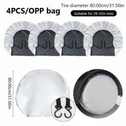 SEAMETAL 1/4pcs Universal Wheel Tire Covers Oxford Waterproof UV Sun Protectors Wheel Tire Covers for Camper Car Truck 29-32inch