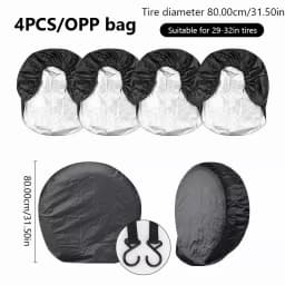 SEAMETAL 1/4pcs Universal Wheel Tire Covers Oxford Waterproof UV Sun Protectors Wheel Tire Covers for Camper Car Truck 29-32inch