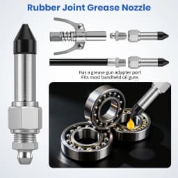 5PCS Grease Gun Needle Accessory Set Dispenser Rubber Coupler Adapter Injector Detachable Nozzles for Narrow Tight Spaces