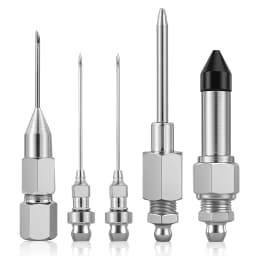 5PCS Grease Gun Needle Accessory Set Dispenser Rubber Coupler Adapter Injector Detachable Nozzles for Narrow Tight Spaces