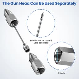5PCS Grease Gun Needle Accessory Set Dispenser Rubber Coupler Adapter Injector Detachable Nozzles for Narrow Tight Spaces