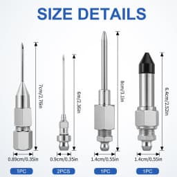5PCS Grease Gun Needle Accessory Set Dispenser Rubber Coupler Adapter Injector Detachable Nozzles for Narrow Tight Spaces