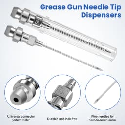 5PCS Grease Gun Needle Accessory Set Dispenser Rubber Coupler Adapter Injector Detachable Nozzles for Narrow Tight Spaces