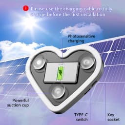 SEAMETAL Universal Car Solar Heart-shaped Light Car Window LED Peach Heart Atmosphere Lamp for Car Exterior Interior Decoration
