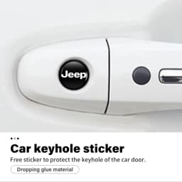 14mm Car Key Emblem Auto Control Keychain Sticker Decoration Accessories For Jeep Grand Cherokee Wrangler JK Renegade Gladiator