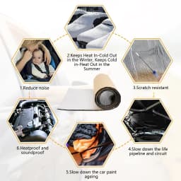 5/10mm Self Adhesive Aluminum Foil Insulation for Cars Sound Heat Proof Pad Fireproof for Engine Hood Door Panel Truck Van