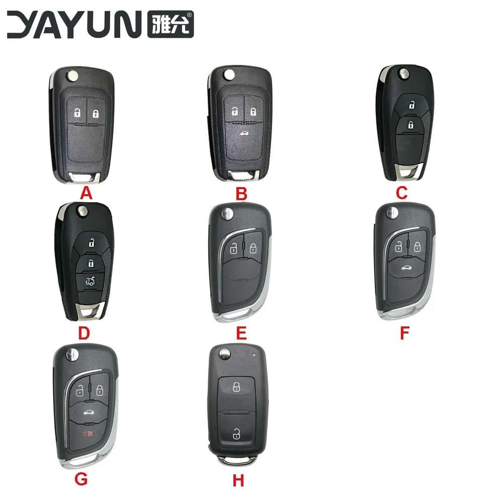 AUTOKEY YAYUN capa de chave de substituição com 2/3/4/5 botões, adequada para diversos modelos de carros